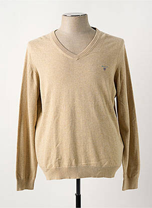 Pull tissage chiné manches longues beige GANT femme