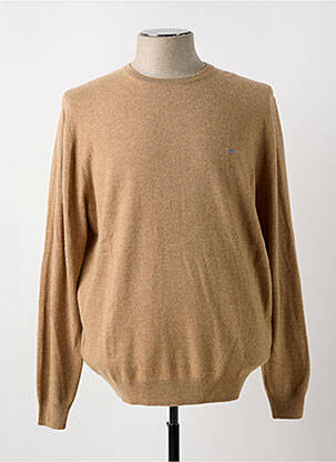 Pull tissage chiné manches longues marron FYNCH-HATTON homme