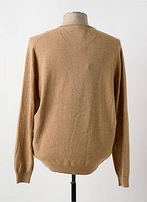 Pull tissage chiné manches longues marron FYNCH-HATTON homme