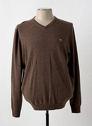 Pull col v manches longues marron FYNCH-HATTON homme