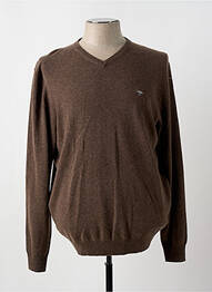 Pull col v manches longues marron FYNCH-HATTON homme