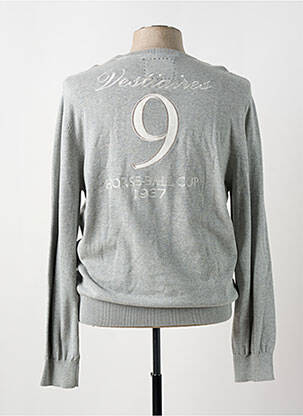 Pull col v manches longues gris VESTIAIRES PRINCIPAUTE CANNOISE homme