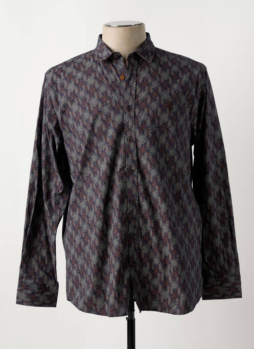 Chemise manches longues marron MCS pour homme