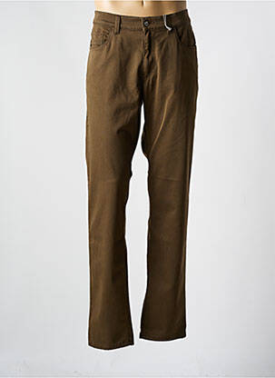 Pantalon slim fermeture zippée sous rabat boutonné taille normale marron PIONEER homme