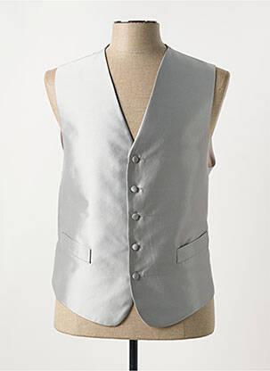 Gilet sans manche effet matière satinée gris VIRTUOSE homme