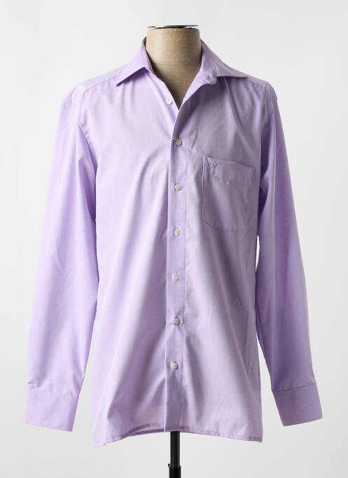 Chemise manches longues violet MARVELIS pour homme