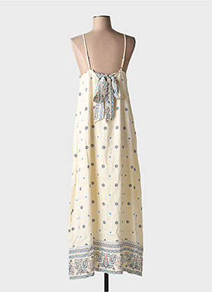 Robe longue imprimé fantaisie fines bretelles beige LILI & LALA femme