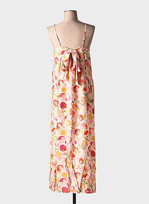 Robe longue manches bretelles ajustables manches longues orange LILI & LALA femme
