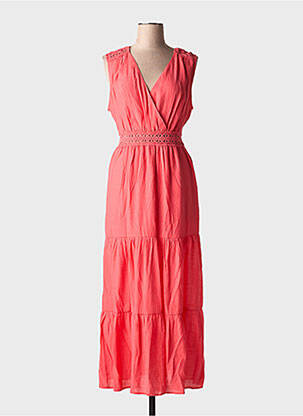 Robe longue tissage crêpe sans manche rouge IT HIPPIE femme