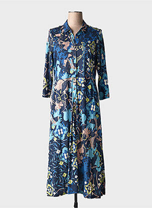 Robe longue imprimé fantaisie manches 3/4 bleu WHITE STUFF femme