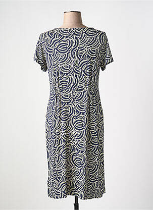 Robe mi-longue imprimé fantaisie manches courtes bleu WHITE STUFF femme