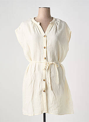 Robe courte manches courtes manches courtes beige GRACE & MILA femme