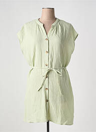 Robe courte manches courtes manches courtes vert GRACE & MILA femme