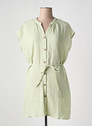 Robe courte manches courtes manches courtes vert GRACE & MILA femme