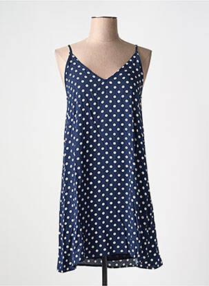 Robe courte coupe évasée fines bretelles bleu LILI & LALA femme