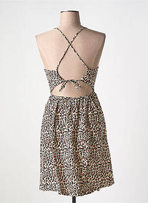 Robe mi-longue col v fines bretelles beige LILI & LALA femme