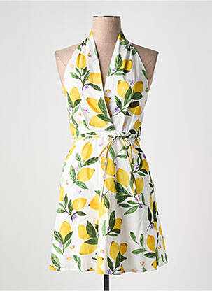 Robe courte manches courtes manches courtes blanc GRACE & MILA femme