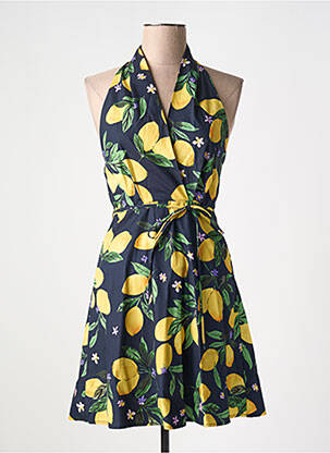 Robe courte manches courtes manches courtes noir GRACE & MILA femme