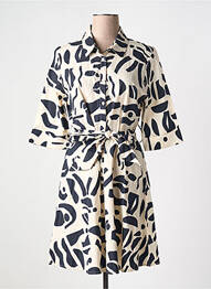 Robe courte manches 3/4 manches 3/4 beige GOA femme