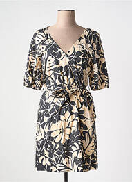 Robe courte manches 3/4 manches 3/4 beige GRACE & MILA femme