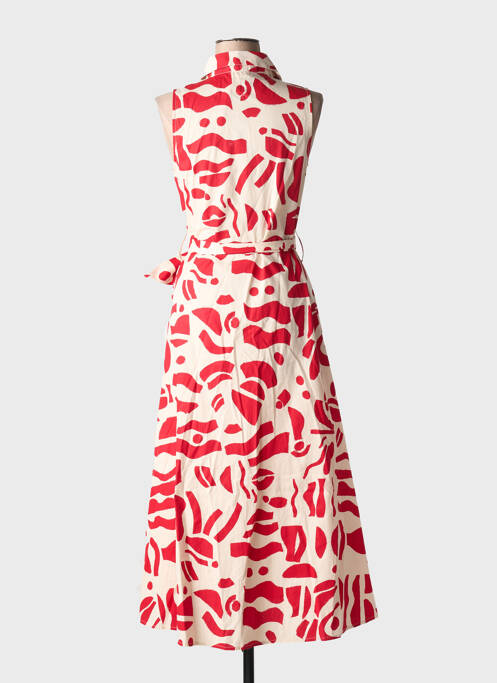 Robe longue imprimé fantaisie sans manche rouge GOA femme