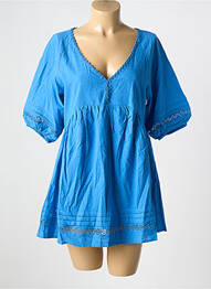 Combishort col v manches courtes bleu LILI & LALA femme