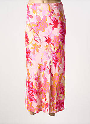 Jupe longue coupe droite rose GRACE & MILA femme