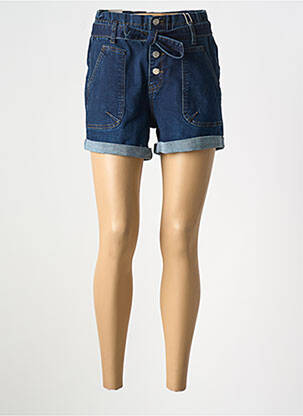 Short tissage denim taille normale bleu NINA CARTER femme
