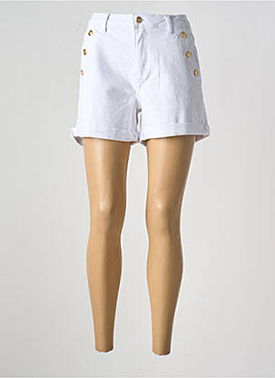 Short tissage denim taille normale blanc NINA CARTER femme