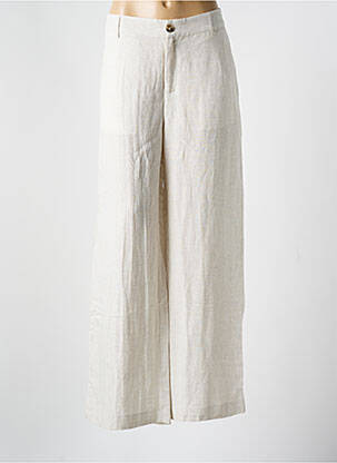 Pantalon large fermeture zippée sous rabat boutonné taille normale beige JC.SOPHIE femme