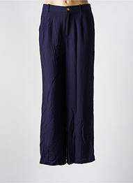 Pantalon large fermeture zippée sous rabat boutonné taille normale bleu LILI & LALA femme