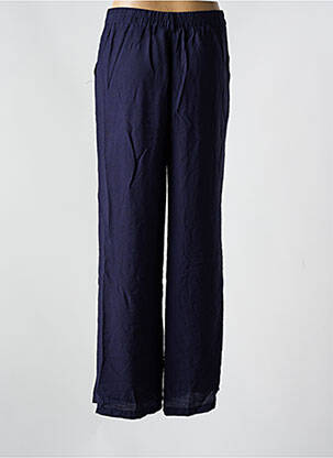 Pantalon large fermeture zippée sous rabat boutonné taille normale bleu LILI & LALA femme