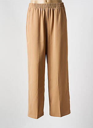 Pantalon large tissage popeline taille normale marron GRACE & MILA femme