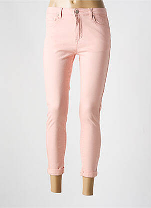 Jeans coupe slim stretch taille normale rose NINA CARTER femme