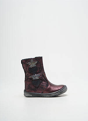 Bottes tissage satiné bout rond violet BELLAMY fille