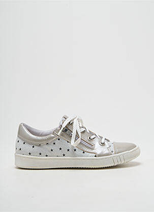 Baskets matière lisse bout rond argent BELLAMY fille