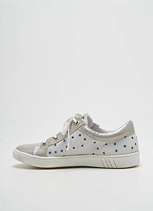 Baskets matière lisse bout rond argent BELLAMY fille