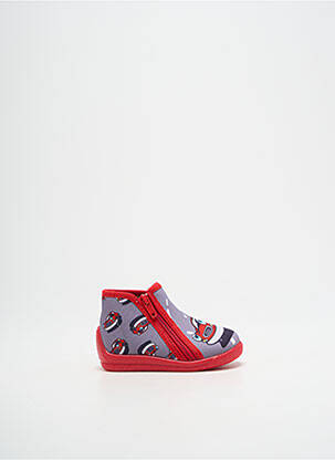 Chaussons/pantoufles fermeture zippée bout rond rouge BELLAMY garçon