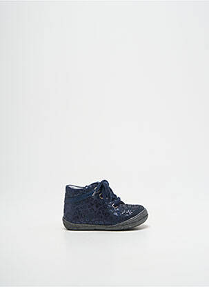 Bottillons tissage satiné bout rond bleu BELLAMY fille