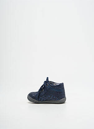 Bottillons tissage satiné bout rond bleu BELLAMY fille