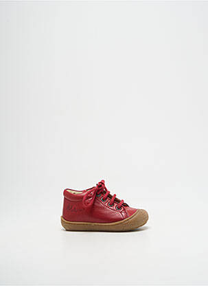Bottillons tissage satiné bout rond rouge NATURINO enfant