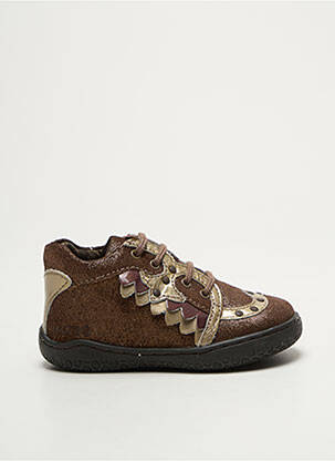 Bottillons nubuck bout rond marron MOD8 fille