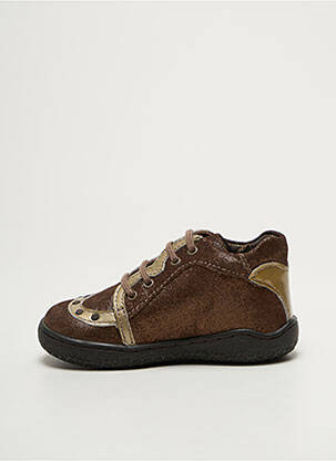 Bottillons nubuck bout rond marron MOD8 fille