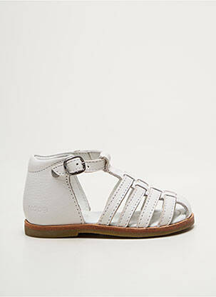 Sandales/nu pieds bout rond chiquet blanc MOD8 enfant
