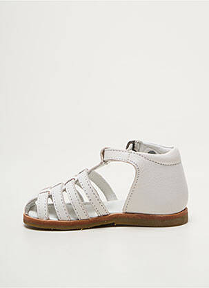 Sandales/nu pieds bout rond chiquet blanc MOD8 enfant