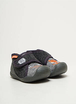 Chaussons/pantoufles fermeture scratch bout rond gris BIOMECANICS garçon