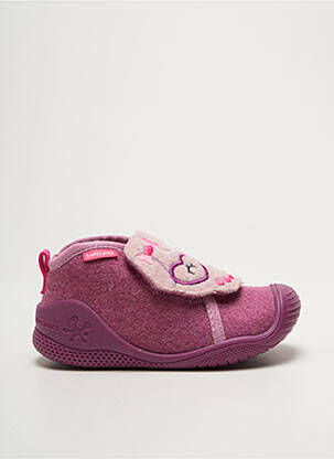 Chaussons/pantoufles fermeture scratch bout rond rose BIOMECANICS fille