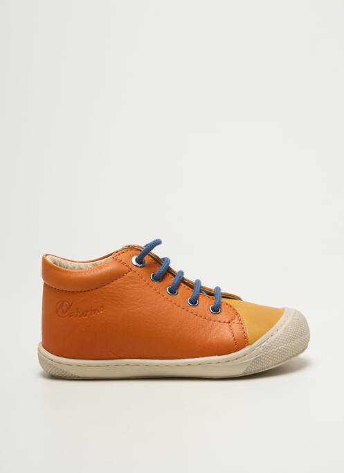 Bottillons tissage satiné bout rond orange NATURINO garcon