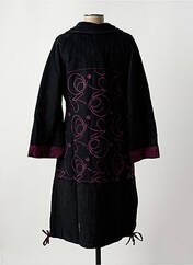 Manteau long noir NID D'ABEILLE pour femme seconde vue