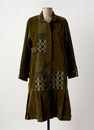 Manteau long vert ZELTI pour femme